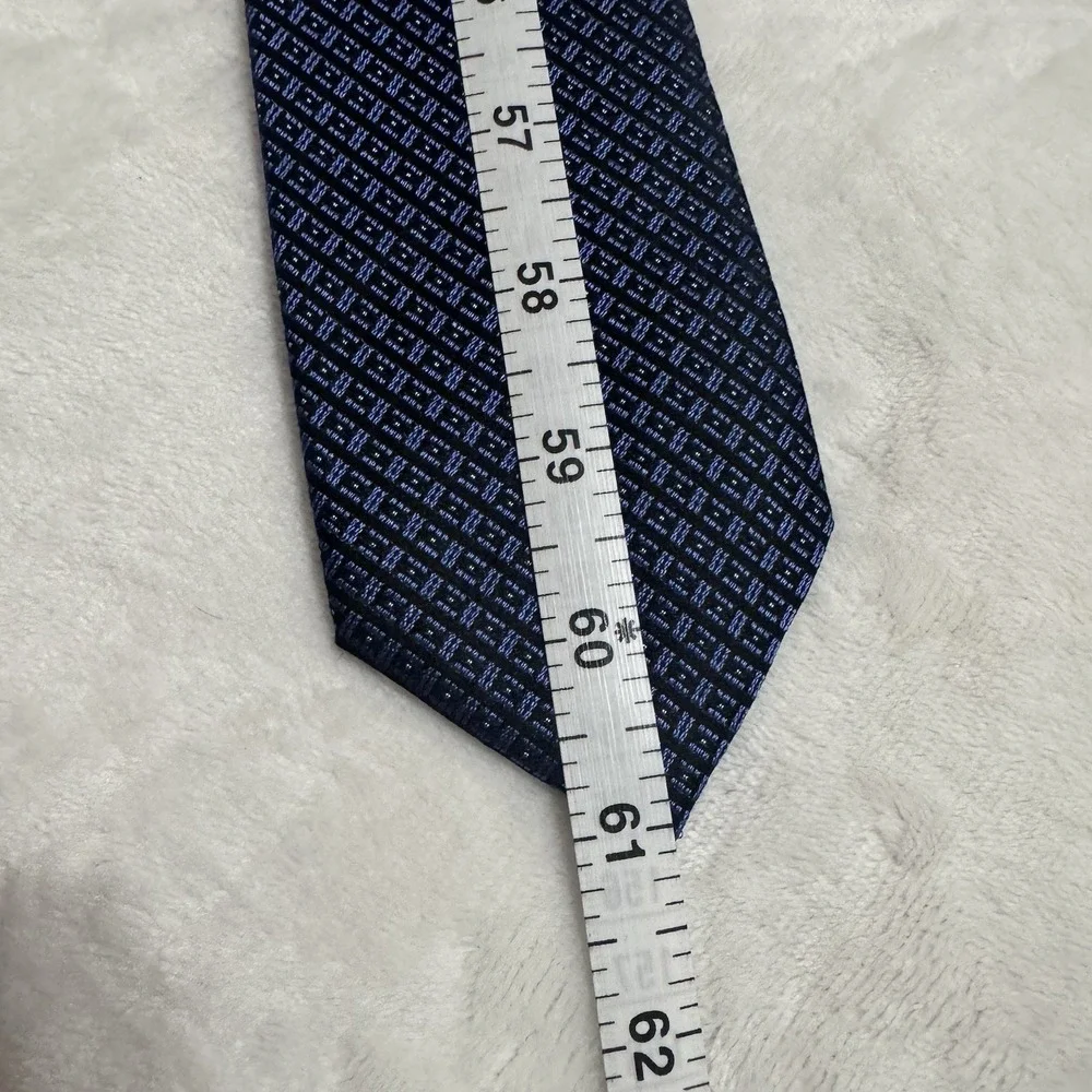 Pronto Uomo Blue Geometric Grid Neck Tie‎ Mens 61